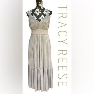 Anthropologie Tracy Reese Plissé Earl Gray Pleated Slip Dress Size Medium